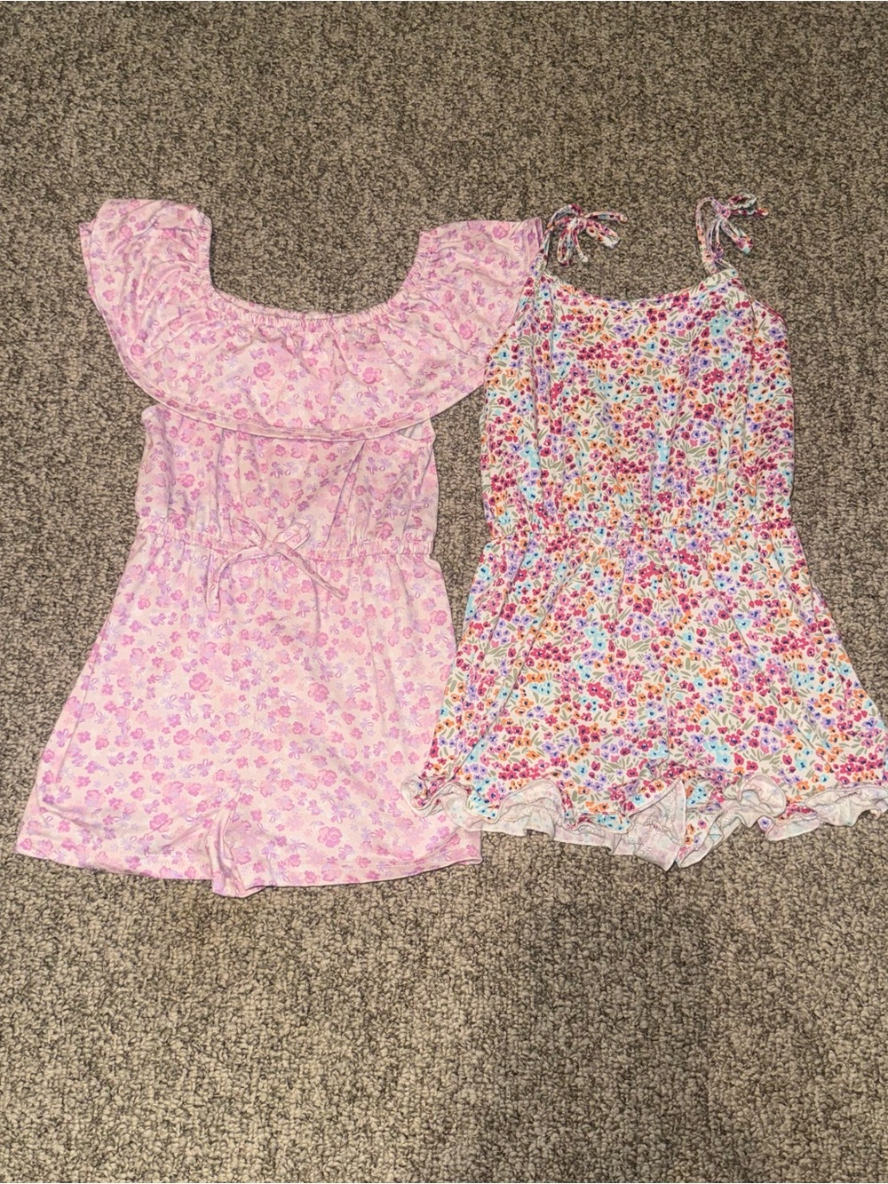 btween Pink Floral Rompers Set - Light Pink & Multicolor Floral